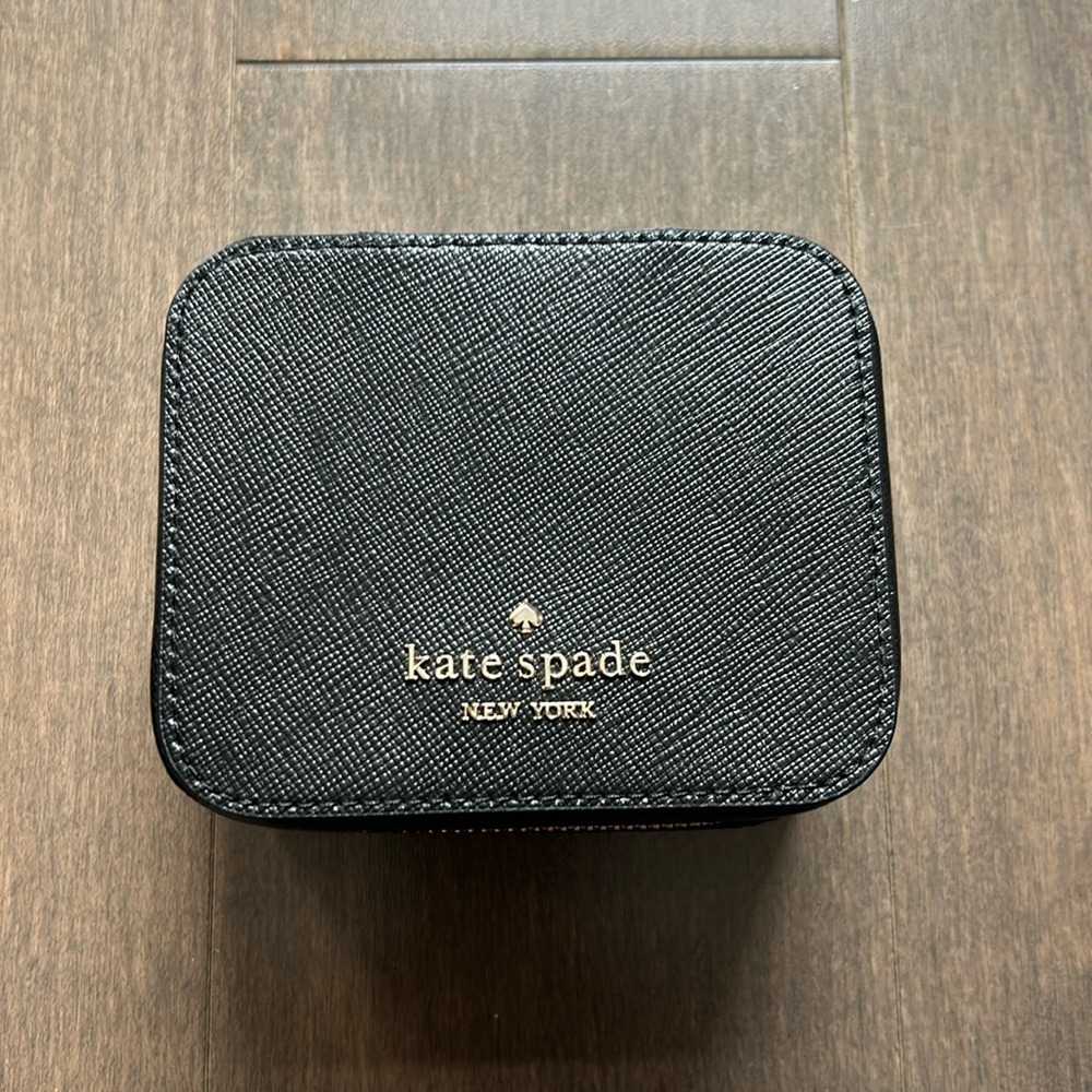 Kate Spade Madison Jewelry Holder Travel Box Case - Black - EUC